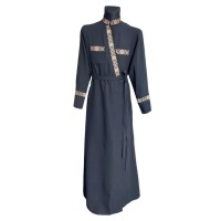 ПІДРЯСНИК ГРЕЦЬКИЙ Чорний 46р. Костюмна тканина (вишивка коричнева серця в овалі)