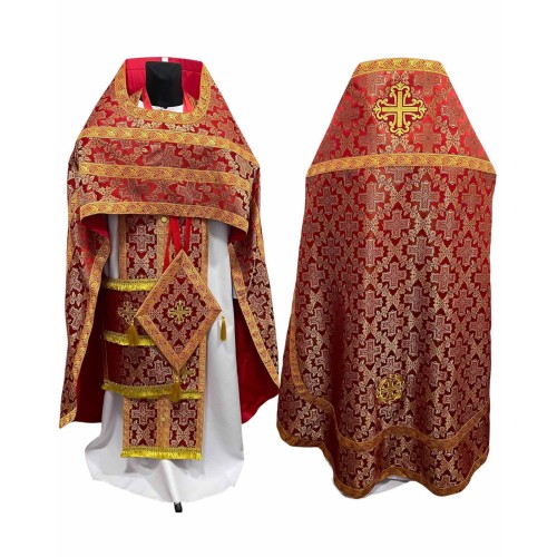 Облачення київського крою ЧЕРВОНЕ-ЗОЛОТО  р.50/д.155 т-наТурція