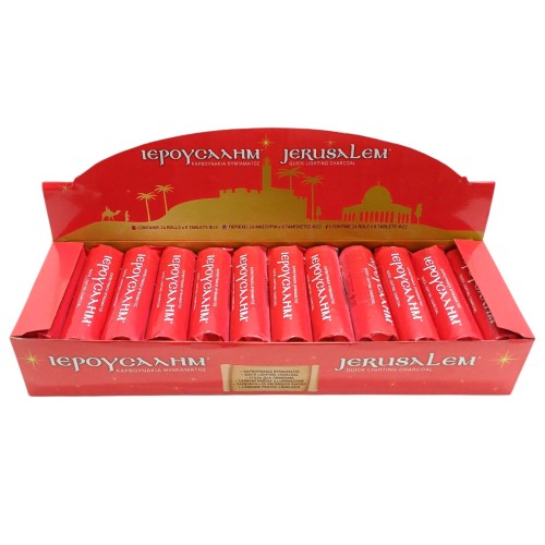 УГОЛЬ кадильный Ø22мм/6таб. ΙΕΡΟΥСΑΛΗΜ БЫСТРОГО розжига Греция