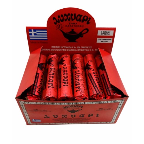 УГОЛЬ кадильный ф20мм/8таб. ΛΥΧVAPI БЫСТРОГО розжига Греция УГОЛЬ кадильный ф20мм/8таб. ΛΥΧVAPI БЫСТРОГО розжига Греция