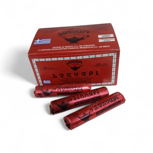 УГОЛЬ кадильный ф20мм/8таб. ΛΥΧVAPI БЫСТРОГО розжига Греция УГОЛЬ кадильный ф20мм/8таб. ΛΥΧVAPI БЫСТРОГО розжига Греция