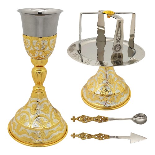 ЕВХАРИСТИЧЕСКИЙ НАБОР 300мл Никель Позолота Греция (111GS) ЕВХАРИСТИЧЕСКИЙ НАБОР 300мл Никель Позолота Греция (111GS)