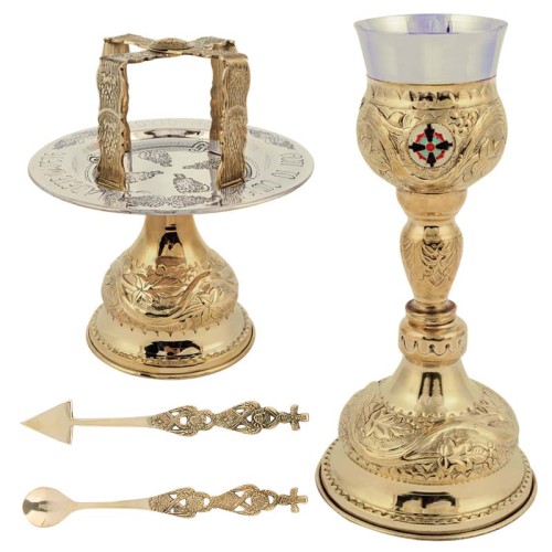 ЕВХАРИСТИЧЕСКИЙ НАБОР   300мл   Латунь Греция   (9570B)