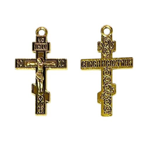 Крестик НАТЕЛЬНЫЙ ↕2.8см ↔1.7см Металический золото