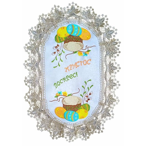 НАКИДКА ДЛЯ КОРЗИНИ Пасхальна 45*31см