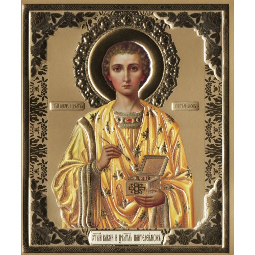 Литография  ↕18см ↔15см  ПАНТЕЛЕЙМОН  Церк.слов. язык