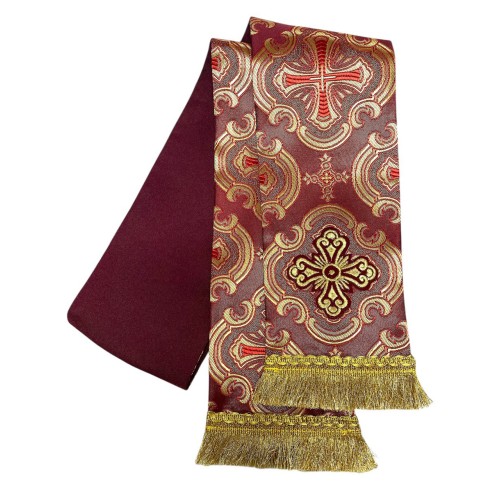 ЗАКЛАДКА для Евангелия БОРДОВАЯ ↕140 см ↔12см Парча Вышивка ЗАКЛАДКА для Евангелия БОРДОВАЯ ↕140 см ↔12см Парча Вышивка