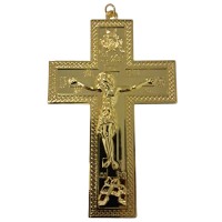 ХРЕСТ Наперсний ↕12см ↔7.5см Латунь Позолота