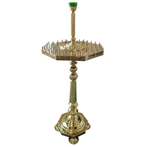 Подсвечник ХРАМОВЫЙ на 100 свечей восьмигранный ↕157см ↔60см Латунь