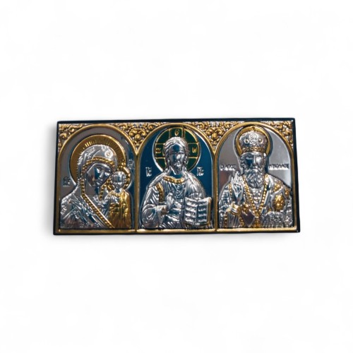 ТРОЙНИК автомобильный ↕4,5см ↔10см СЕРЕБРО