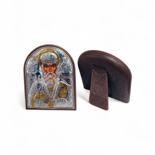 ИКОНКА на подставке св.Николай↕7,5см ↔5,7см серебро ИКОНКА на подставке св.Николай↕7,5см ↔5,7см серебро
