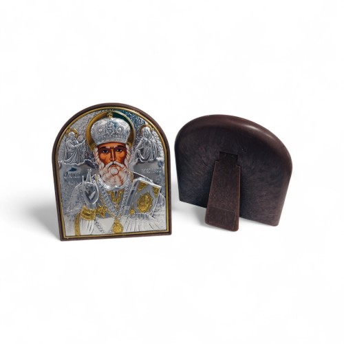 ИКОНКА на подставке св.Николай 10,5см ↔8,5см серебро ИКОНКА на подставке св.Николай 10,5см ↔8,5см серебро