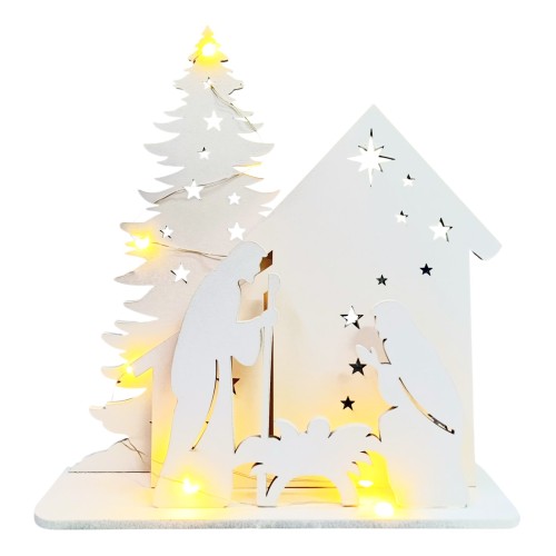 РОЖДЕСТВЕНСКИЙ ВЕРТЕП ↕27см ↔25см↔7см ДВП с подсветкой