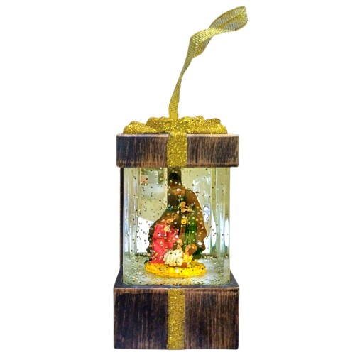 ВЕРТЕП Рожественский ФОНАРЬ ↕10,5см ↔6см↔6см Пластмасса + стекло с подсветкой