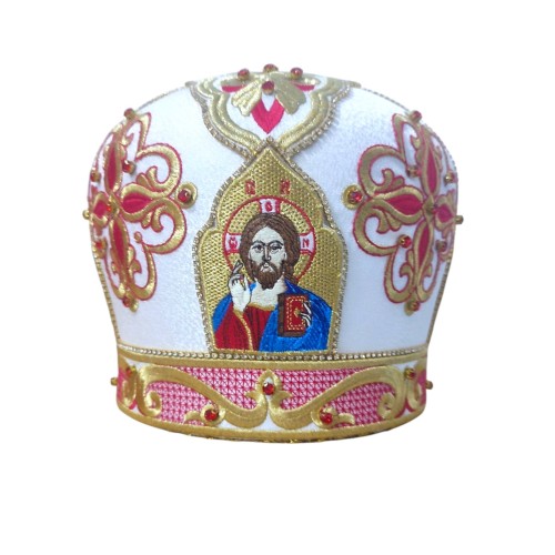 МИТРА БЕЛАЯ 58.5р Вышивка Парча МИТРА БЕЛАЯ 58.5р Вышивка Парча