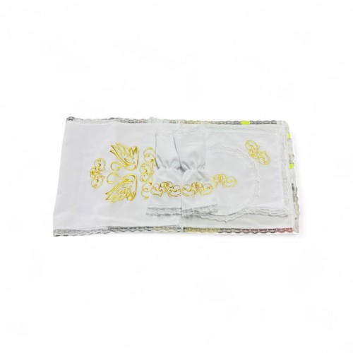 ВЕНЧАЛЬНЫЙ НАБОР белий Машинная вышивка Мокрый шелк золото ВЕНЧАЛЬНЫЙ НАБОР белий Машинная вышивка Мокрый шелк золото