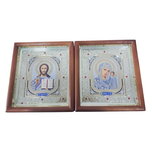 Пара Вседержитель  Казанская   ↕27см ↔24см Литография