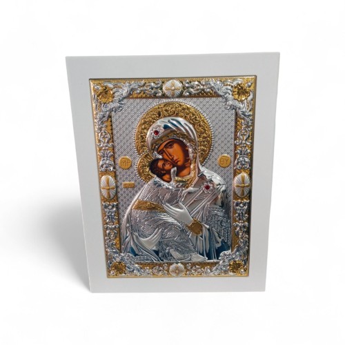 ВЛАДИМИРСКАЯ ↕19.5 см ↔ 25,5 см МДФ Серебрение Золочение Греция ВЛАДИМИРСКАЯ ↕19.5 см ↔ 25,5 см МДФ Серебрение Золочение Греция