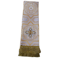 ЗАКЛАДКА для Євангліє   БІЛЕ -ЗОЛОТО  ↕140см ↔12см  Турція