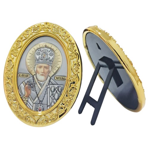 ІКОНКА на підставці   ↕7,5см ↔5,5 см МИКОЛАЙ ЧУДОТВОРЕЦЬ Пластмаса