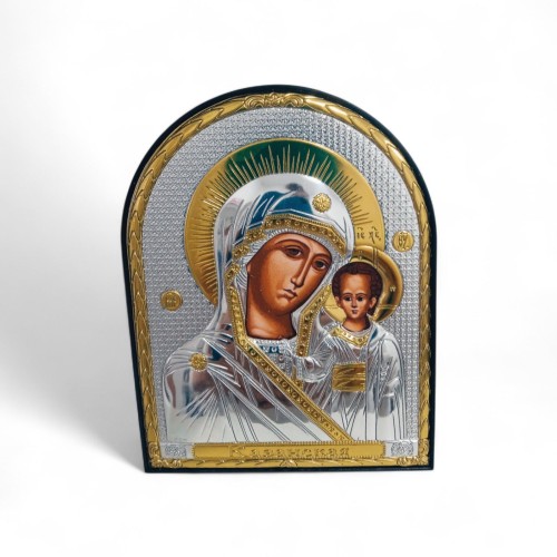 КАЗАНСКАЯ ↕15.5см ↔12см МДФ Серебрение Золочение Греция КАЗАНСКАЯ ↕15.5см ↔12см МДФ Серебрение Золочение Греция