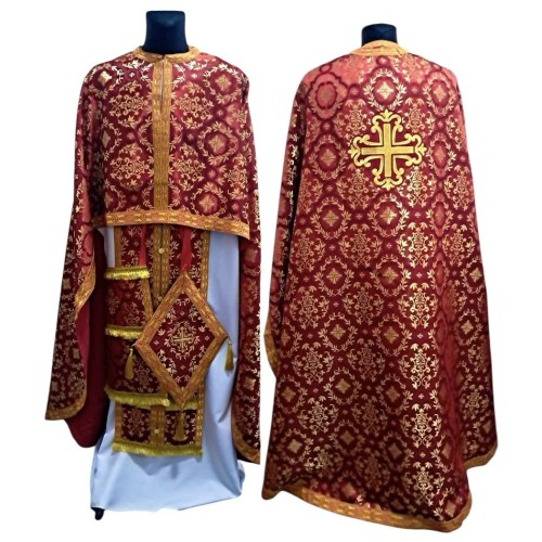 Облачення грецького крою ЧЕРВОНЕ-ЗОЛОТО  р.52/д.145 Турція