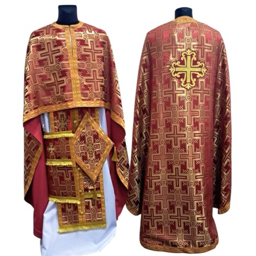 Облачення грецького крою ЧЕРВОНЕ-ЗОЛОТО  р.52/д.145 Турція